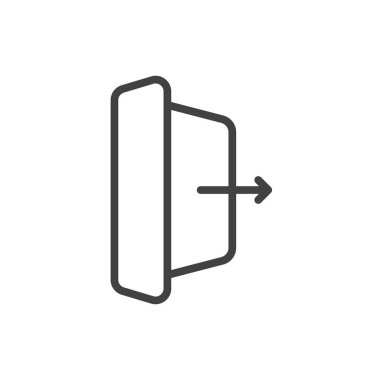 Simge seti imzala. Çıkış, vektör sembolünü bırak. Çıkış işareti. Hesap açma düğmesi. Simge imzalanırken.