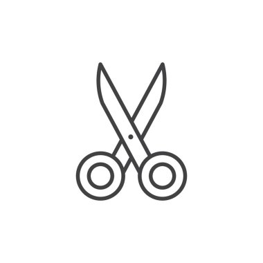 Makas simgesi seti. kırpma vektör sembolü. berber saç kesimi makas işareti siyah dolgulu ve ana hatlı stil.