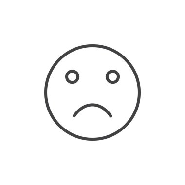 Üzücü ikon seti. mutsuz yüz emoji vektör sembolü siyah doldurulmuş ve çizilmiş biçimle.