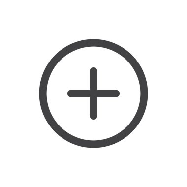 Artı simge seti. Pozitif Pictogram. ekleme çemberi düğmesi.