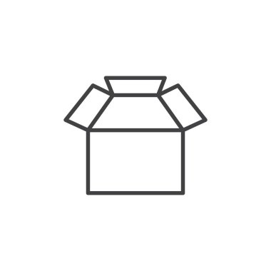 Kutu simgesi setini aç. Paket vektör sembolünü aç. Açık ürün karton karton kağıt paket simgesi. boş teslimat kutusu sembolü siyah doldurulmuş ve özet biçimli.