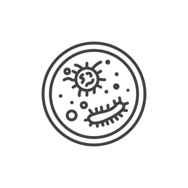 Mikroorganizma simgesi seti. Biyolojik biyolojik enfeksiyon vektör sembolü. bakteri gribi işareti.