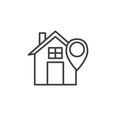 Ev konumu simgesi ayarlandı. ev navigasyon pin vektör sembolü siyah doldurulmuş ve özet biçimi.