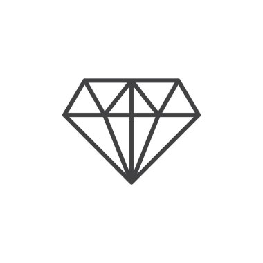 Mücevher simgesi ayarlandı. Lüks elmas resim. Değer vektör sembolü. Çok değerli kristal simgesi siyah doldurulmuş ve ana hatlarıyla çizilmiş..