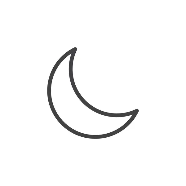 Ay simgesi ayarlandı. Ramazan yarım ay vektör sembolü siyah doldurulmuş ve ana hatlarıyla çizilmiş.