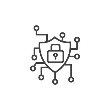 Siber güvenlik ikonu ayarlandı. dijital sistem veri teknik vektör sembolü. Bilgisayar erişim kilidi işareti. siber güvenlik resim grafiği.