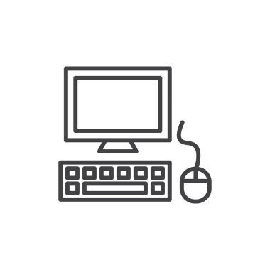 Bilgisayar simgesi ayarlandı. pc monitör vektör sembolü. tablet masaüstü resim grafiği.