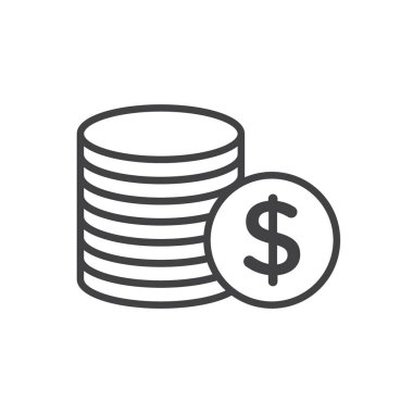 Bozuk para simgesi seti. Dolar paralar vektör sembolünü istifler. mevduat işareti.