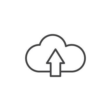 Bulut gönderme simgesi ayarlandı. Dosya ya da dizini sanal bulut vektör sembolüne yükle. Siyah doldurulmuş ve özetlenmiş biçimdeki bulut depolama işaretine kaydet.