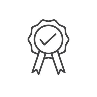 Rozet simgesi ayarlandı. Profesyonel sertifika vektör sembolü. Madalya garantisi ya da garantisi. En kaliteli rozet ikonu. Ödül madalyası sembolü siyah dolgulu ve özet biçiminde..