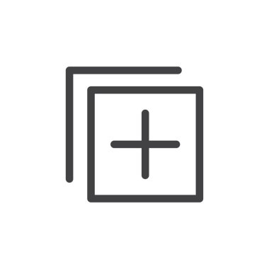 Uygulama simgesi seti ekle. Artı sayfa vektör sembolü.