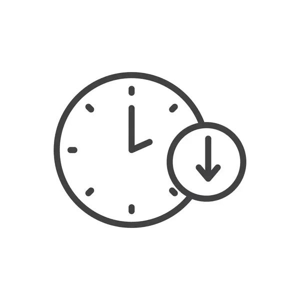 İndirme simgesi ayarlandı. daha az zaman vektörü sembolü. Çalışma zamanını azalt ya da azalt. Zaman simgesini kaydet.