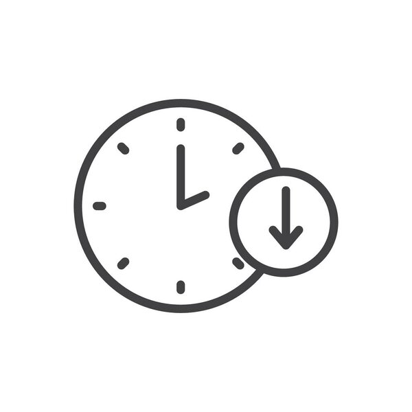 Иконка времени. меньше векторного символа времени. уменьшить или уменьшить время работы или работы знака. Сохранить иконку времени.