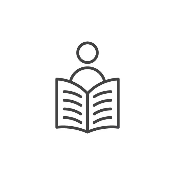 Kitap okuyucu simgesi seti. Kütüphane vektör sembolü ile öğrenci çalışması. Eğitim öğrenen resim grafiği. kitap okuma işareti siyah doldurulmuş ve özet biçimi.