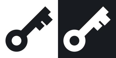 Anahtar simgesi ayarlandı. Evin kapısı anahtar vektör sembolü. ev eski anahtar işareti.