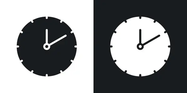 stock vector Clock two icon set. 2 Am or pm time vector symbol in black filled and outlined style.