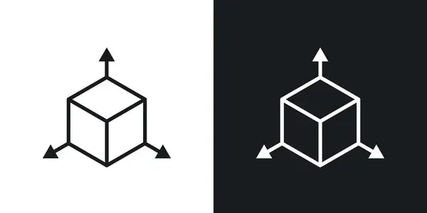 Bim simgesi hazır. 3d model vektör sembolü. yapı boyutu kare işareti.