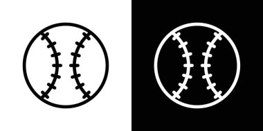Beyzbol ikonu hazır. Basit top vektör sembolü. Cricet top simgesi siyah doldurulmuş ve özet biçimli.