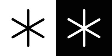 Asterisk simgesi seti. parola ya da parola yıldız işareti siyah doldurulmuş ve özetlenmiş biçimdedir.