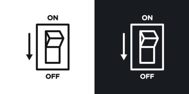 Siyah ve beyaz çizgilerde ışık kapatma vektör simgesi belirlendi