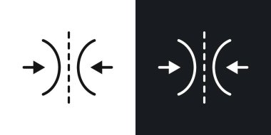 Siyah ve beyaz çizgilerde Elastik vektör simgesi belirlendi