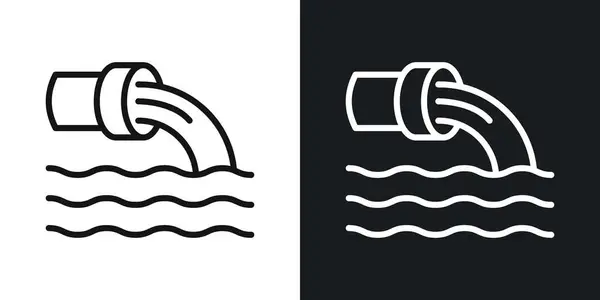 stock vector Wastewater vector icon set in black and white outlines