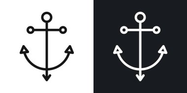 Siyah ve beyaz çizgilerde dayanak vektör simgesi belirlendi