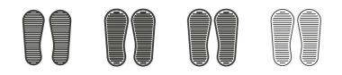 Ayak izi ve Taban Deseni Simgeleri. Sneaker Step ve Boot Footstep Sembolleri.