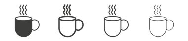 Sıcak kahve kupası simgesi seti