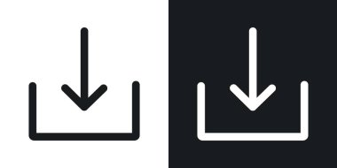 Liner ve katı vektör simgesini siyah renkte indir