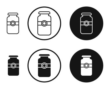 Siyah ve beyaz çizgilerde Jar vektör simgesi belirlendi