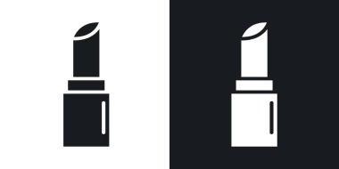 Ruj vektör simgesi koyu siyah ve beyaz renkte ayarlandı