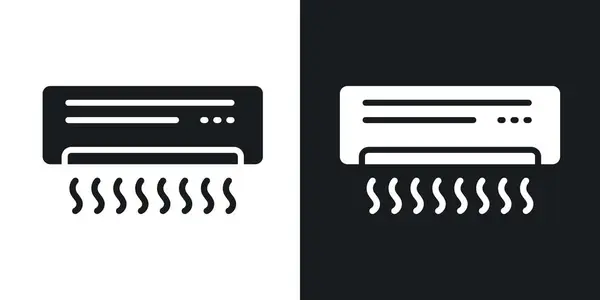 Klima vektör simgesi koyu siyah beyaz olarak ayarlandı