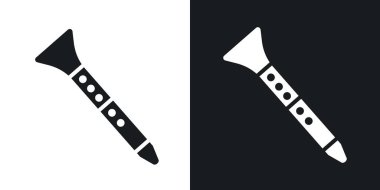 Klarnet vektör simgesi katı biçimde ayarlandı.