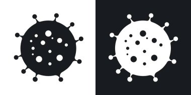 Bakteri vektör simgesi katı biçimde ayarlandı.