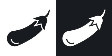 Patlıcan vektör simgesi katı biçimde ayarlandı.