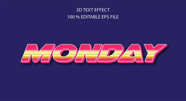 Efecto Texto Editable Monday Text Effect Editable Style Premium Vector — Vector de stock