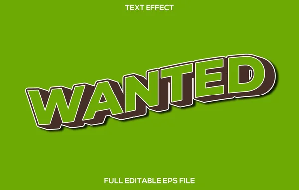 Wanted Editable Text Effect Template Text Effect Style — 图库矢量图片