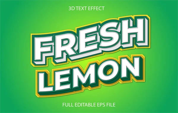 フレッシュレモン3Dテキストスタイル効果 — ストックベクタ
