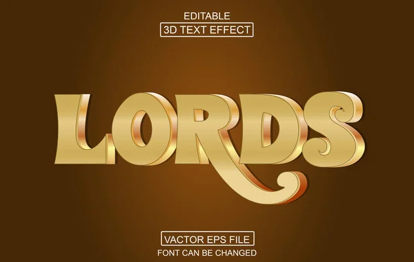 Lords Editable Text Effect Text Effect Style Editable Text Effect — 图库矢量图片