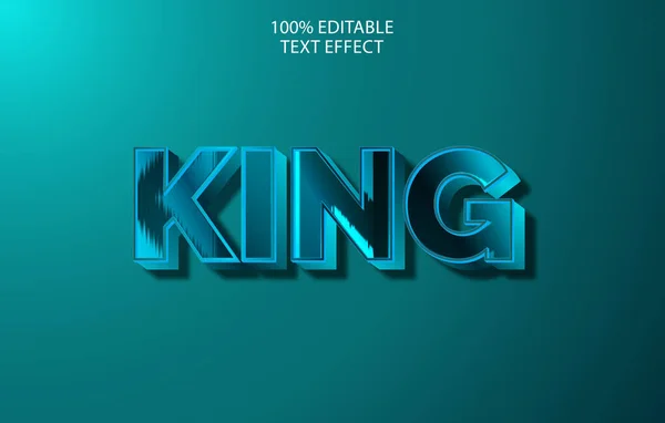 国王3D文本效果和可编辑文本效果 — 图库矢量图片