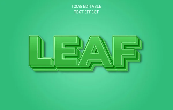 Leaf Green Nature Logo Template Editable Text Effect Style — Stock Vector