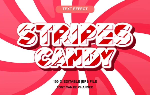 Stripes Candy Effet Texte Modifiable Style Effet Texte Modèle Effet — Image vectorielle