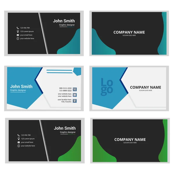 Clean Dark Business Card Vector Modern Creative Clean Business Card — Stockvektor