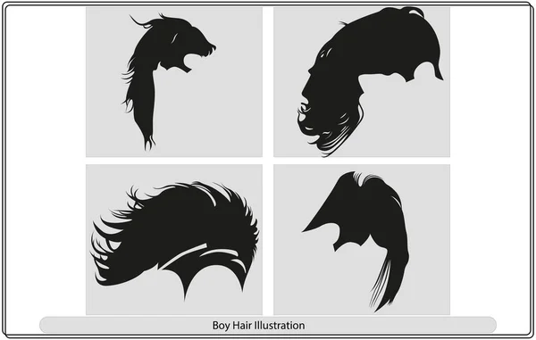 髪の毛のシルエットベクトルアート — ストックベクタ