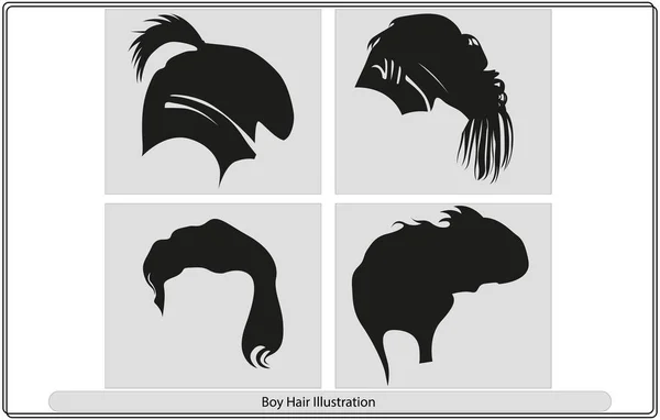 Man Hair Silhouette Vector Art — Vector de stock