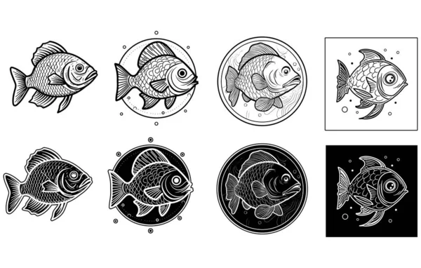 Desenho Ícone Printfish Vetor Ícone Peixe Icon Peixe Ilustração Fish — Vetor de Stock