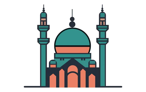 Icono Simple Mezquita Lugar Culto Islámico Símbolos Musulmanes Ilustración Vectorial — Vector de stock