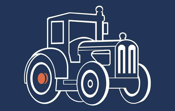 Ilustración Tractor Plano Estilo Vectorial Tractor Plano Dibujos Animados Agricultor — Vector de stock