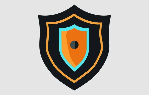セキュリティシールド南京錠のロゴと ロックシンボルとシールドセキュリティ パスワードセキュリティベクトルのアイコンのイラスト — ストックベクタ